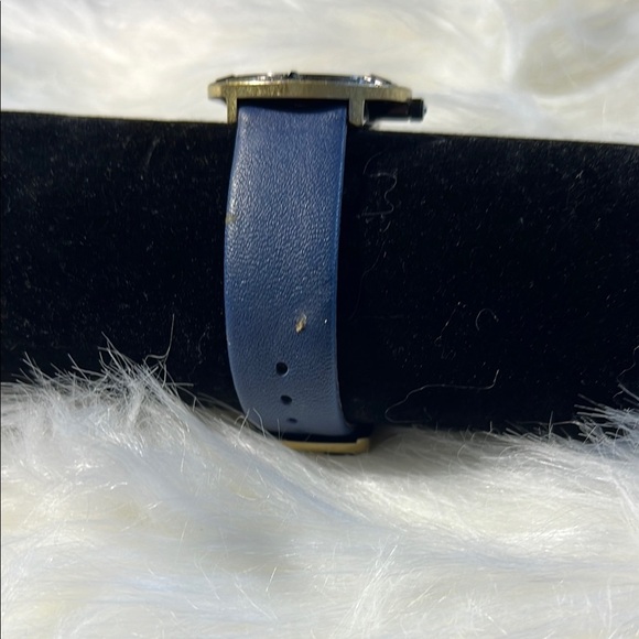 Elegant Blue and Gold Watch with Crystal Accents by Heidi Daus. WA442 - Picture 3 of 4